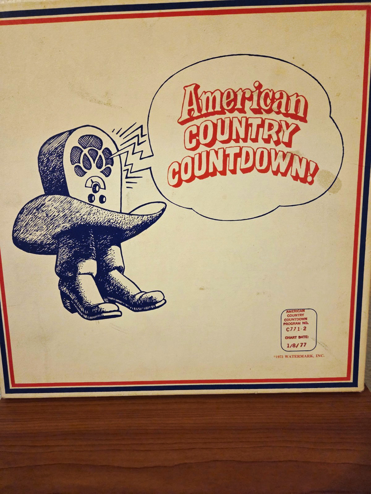 American Country Countdown C771-2 1/8/77 Watermark Vinyl LP 1977 Various Artist