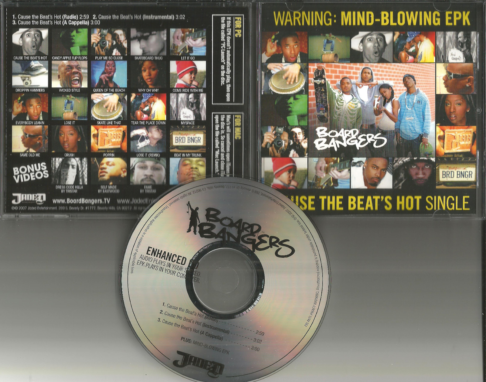 BOARD BANGERS Cause the Beat’s hot ACAPELA& INSTRUMENTAL & VIDEO PROMO CD Single
