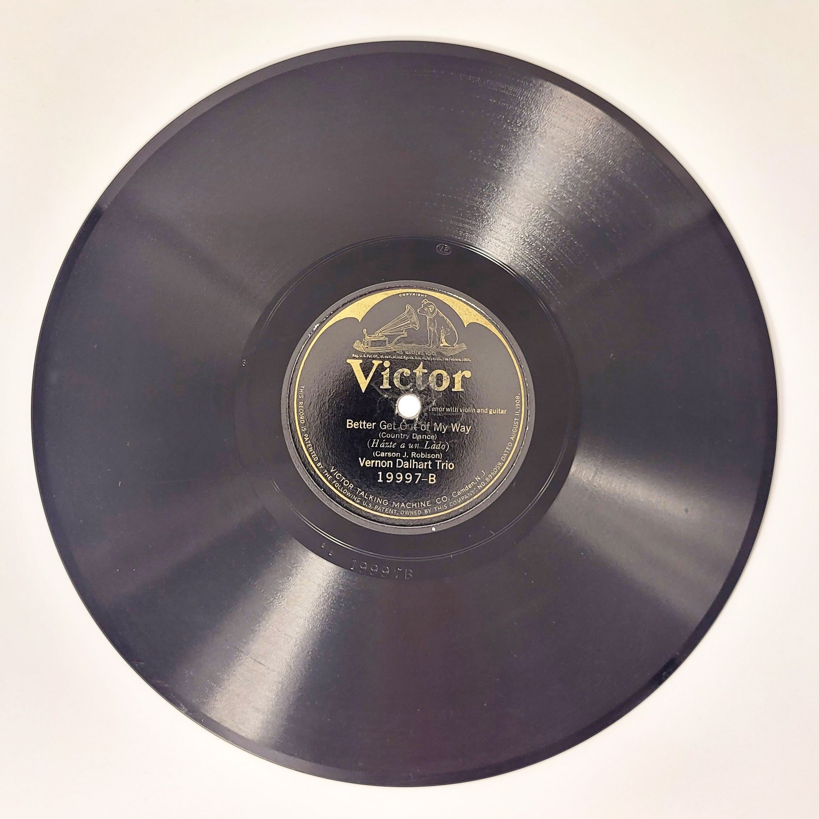 VERNON DALHART TRIO Better Get Out Of My Way/Floyd Collins Waltz VICTOR 19997 Ex