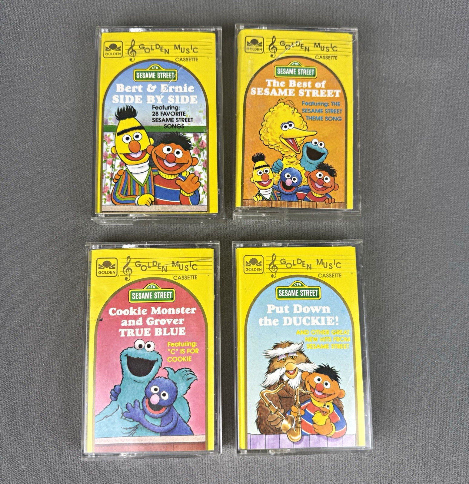 Vintage Sesame Street Golden Music Cassette Tape Lot of 4 Tested Bert Ernie