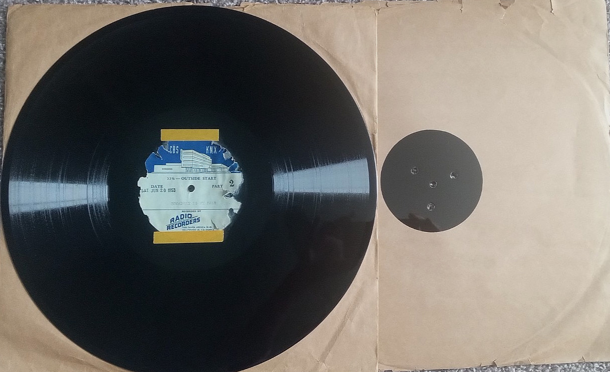 Broadway Is My Beat Transcription Discs - KNX Line Recording - Jun 20 1953