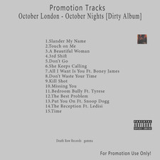 R&B/Soul.. White CD. October London - October Nights [Dirty Album] picture
