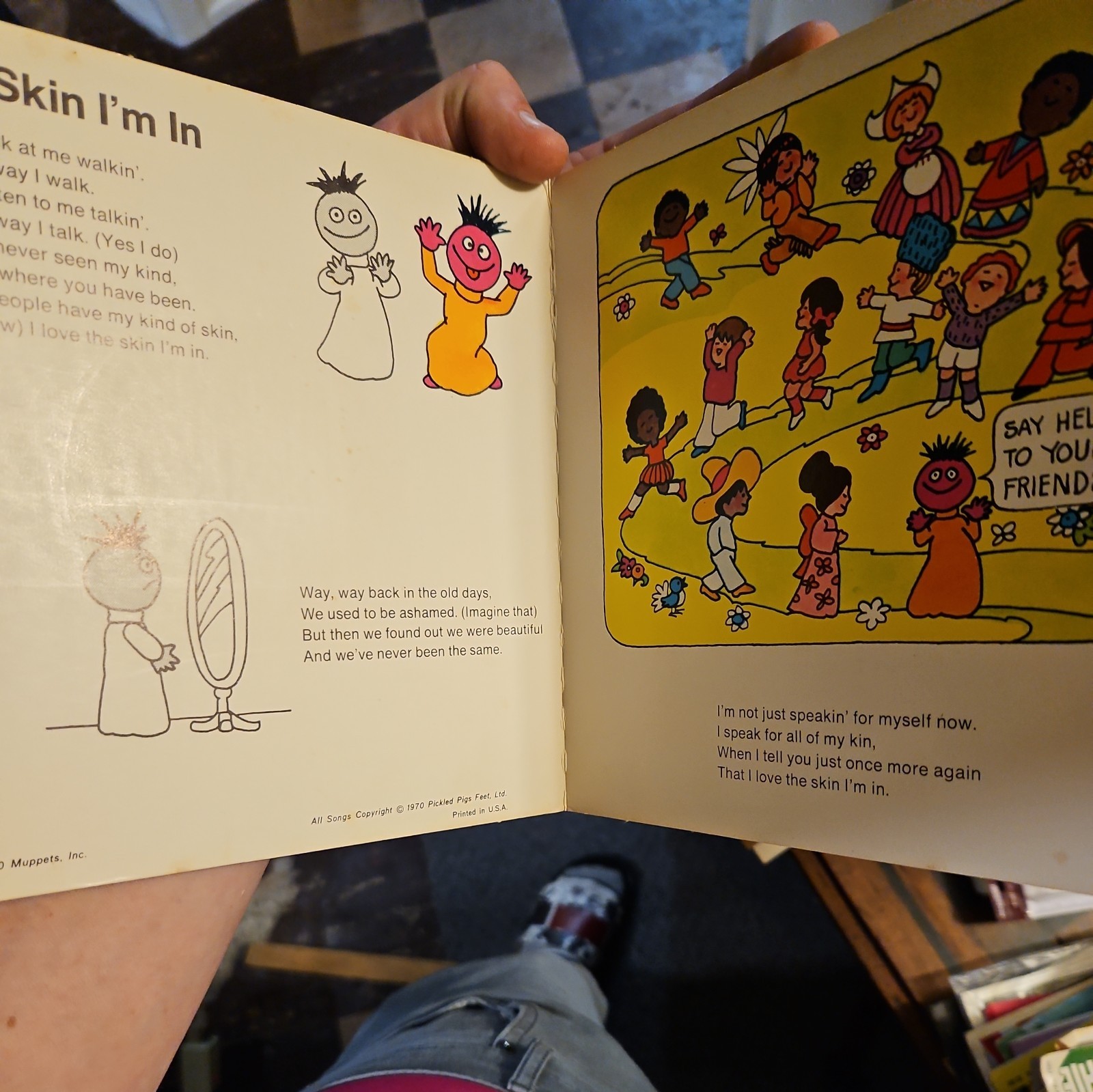 The Skin I\'m In/ Columbia CC75011 Sesame Street Book & 45 RPM 1970