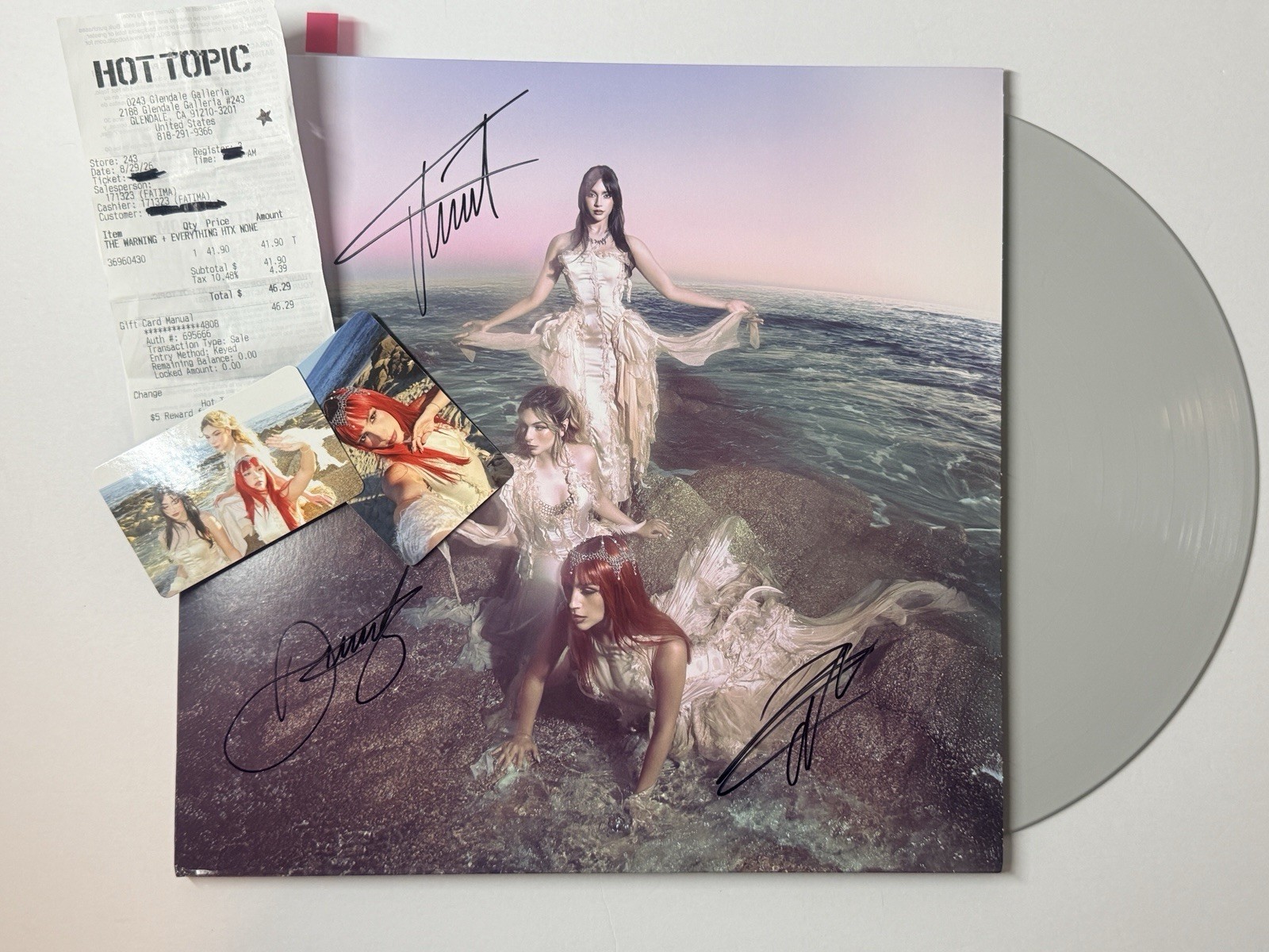The Warning SIGNED on Cover Everything’s Falling  Stone Colored Vinyl