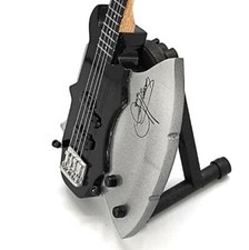 Miniature Bass Guitar For KISS GENE SIMMONS Ax GIFT Memorabilia FREE STAND ART picture