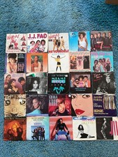 25 VINTAGE  PICTURE SLEEVES POP ,R&B SOUL HIP HOP, 45 RPM RECORDS * LOT EX picture