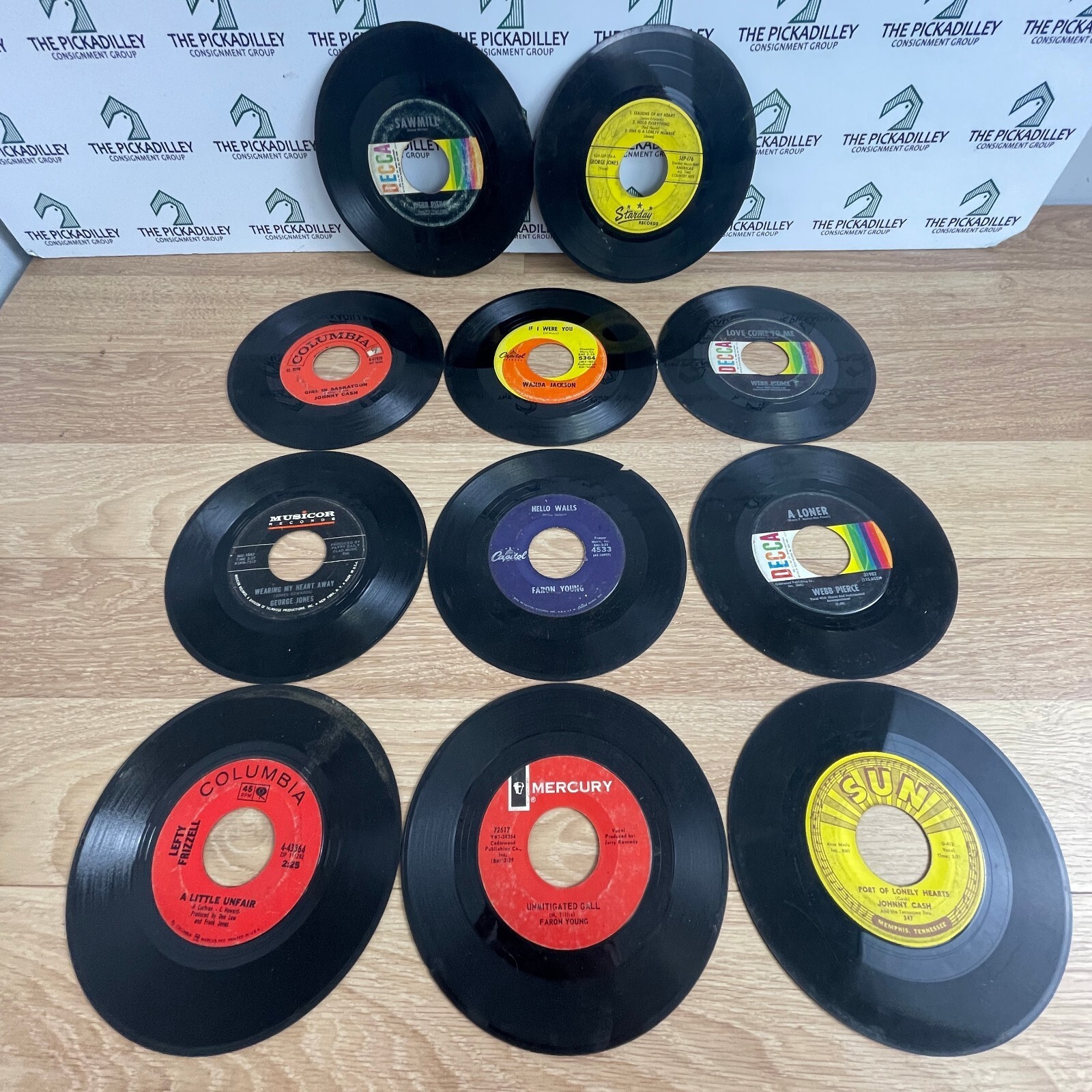 Vintage 45 RPM Vinyl Records Collection Classic Country Pop Music