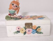 Vintage 1960's Floral Music/Jewelry Box Snap on Doll & Ballerina picture