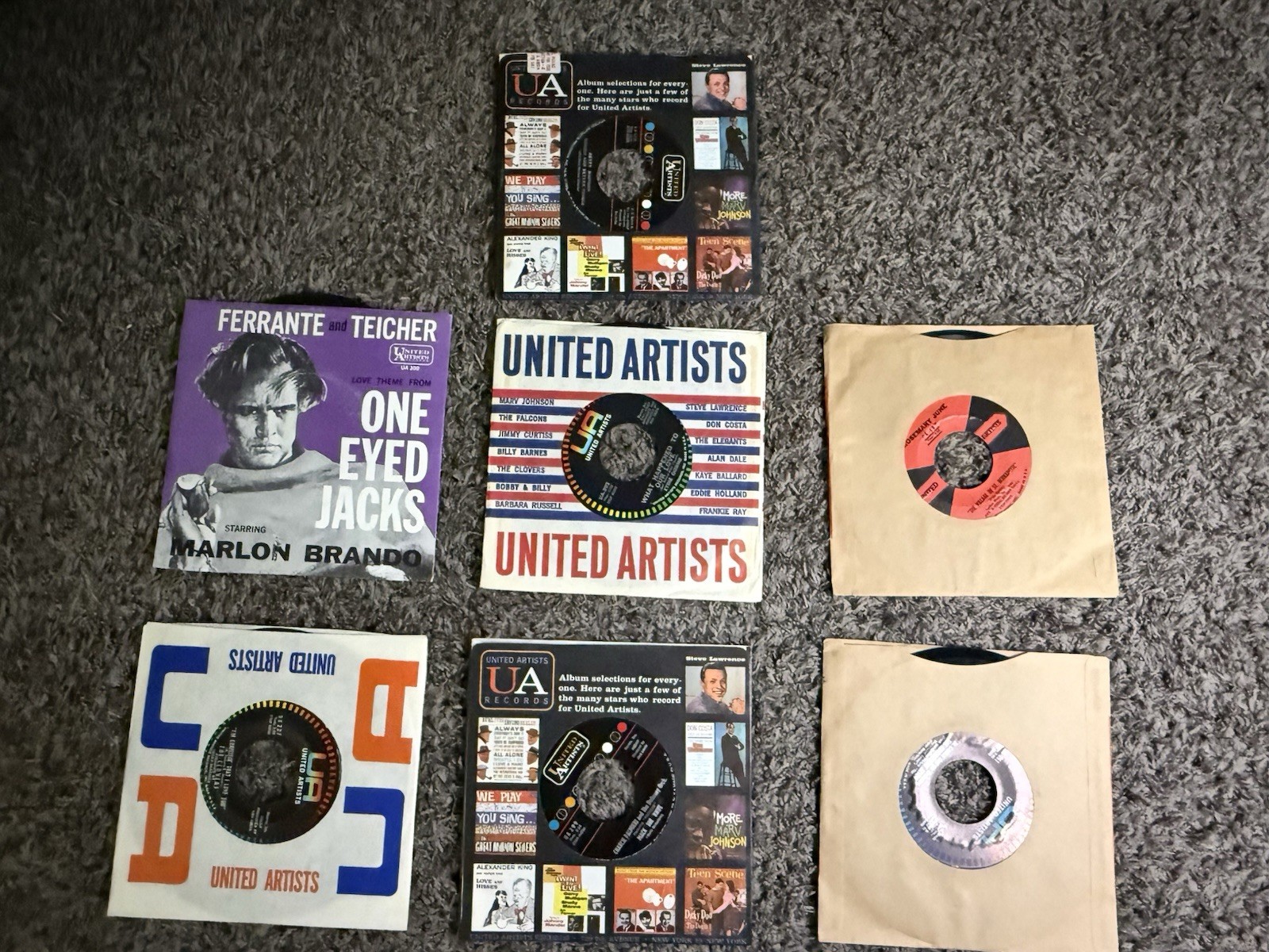 Vintage United Artists 45 RPM Records Lot Of 7 Ferrante Teicher Al Caiola 1960’s