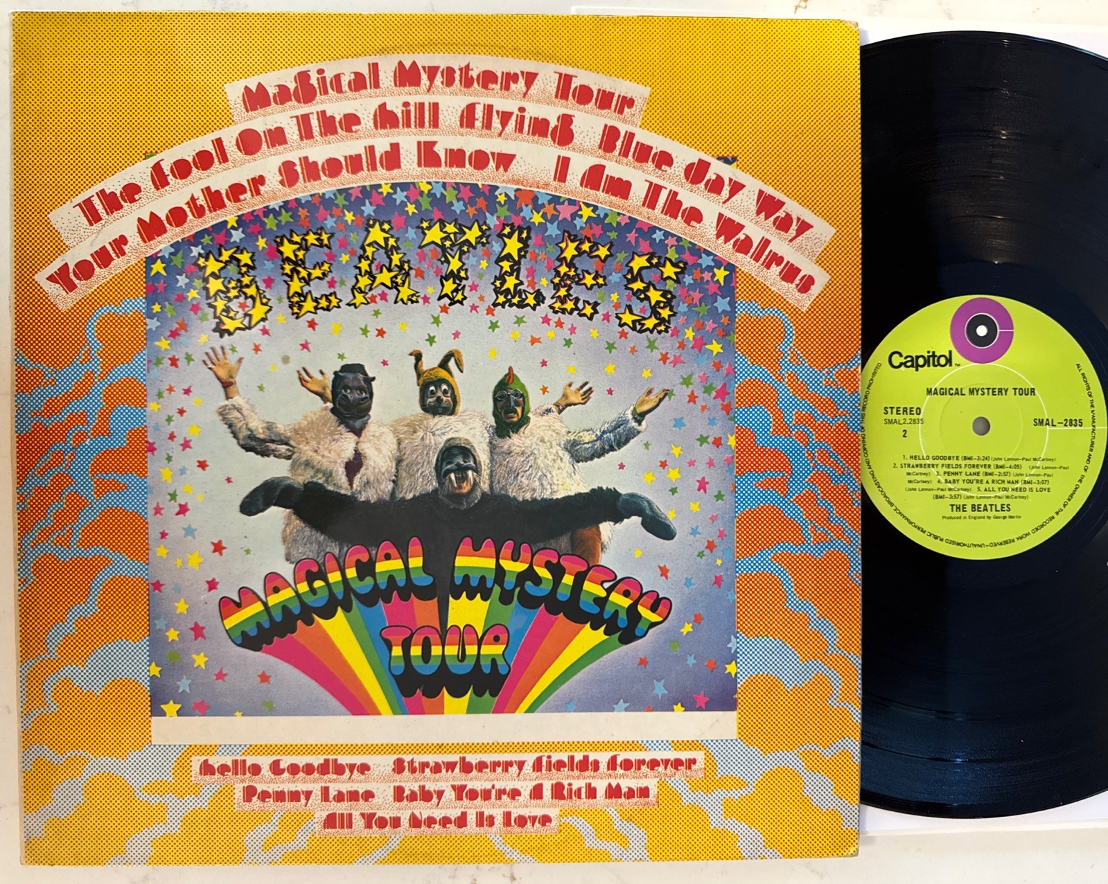 MALAYSIA CAPITOL RECORDS BEATLES MAGICAL MYSTERY TOUR LP GREEN LABEL  GLOSSY