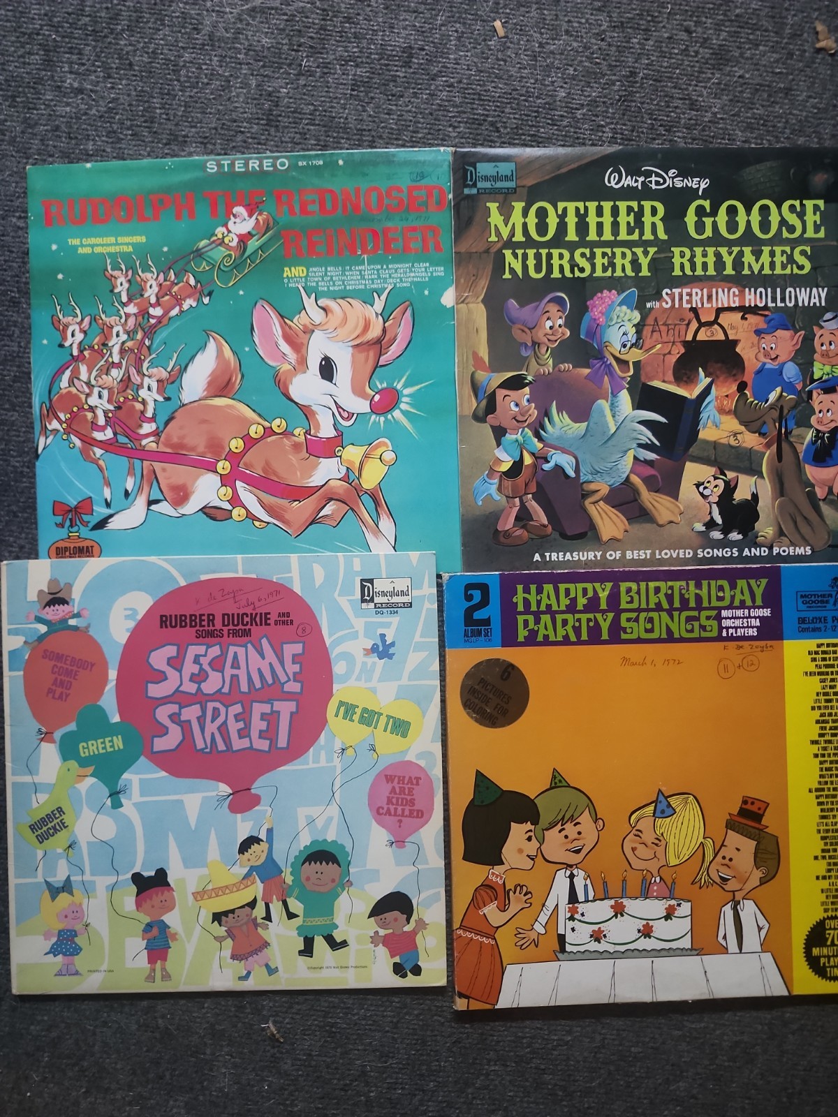Vintage Childrens Vinyl LP Records Lot Disney/ Sesame Street/ Happy...