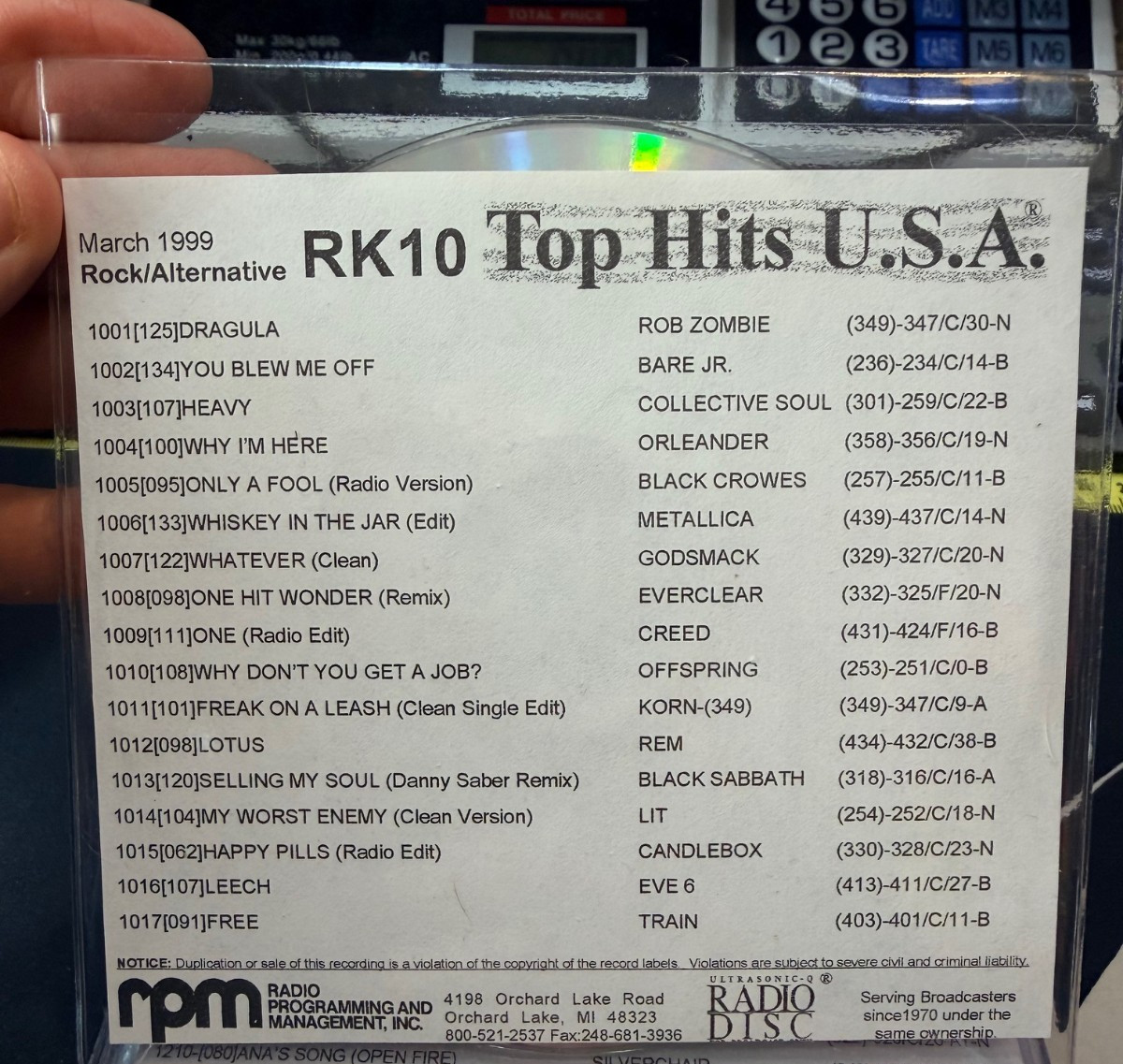 Top Hits USA Radio Promo CD RK 1999-2003 Rock / Alternative PICK YOUR DISC