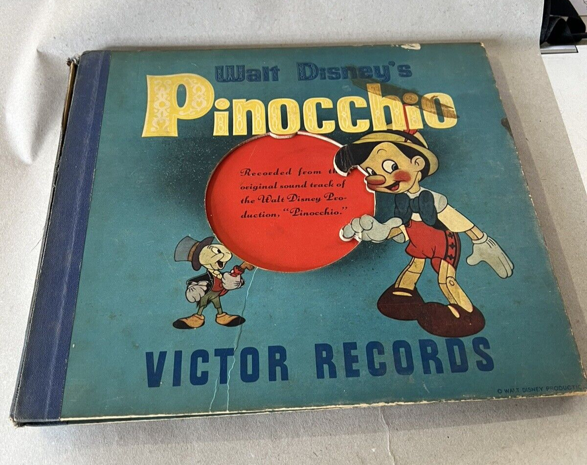 WALT DISNEY'S PINOCCHIO 3 SET VICTOR RECORDS 78 RPM