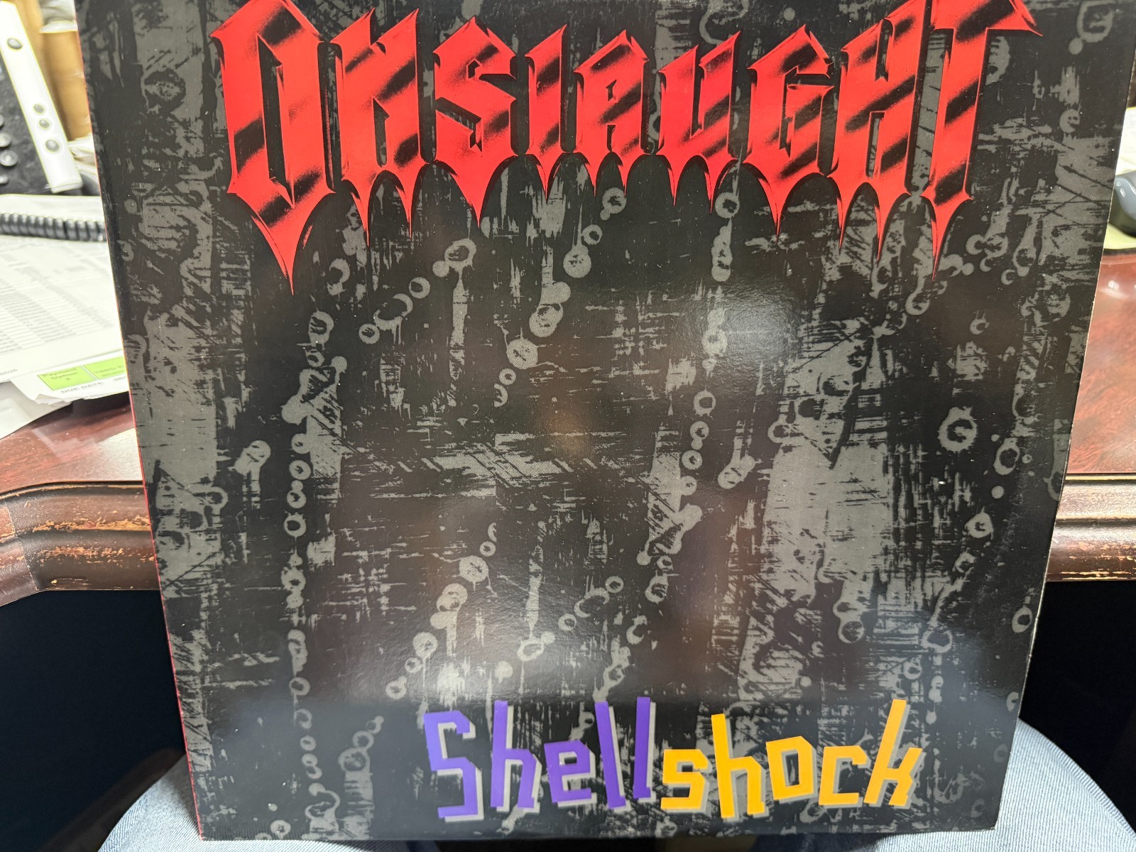ONSLAUGHT Shellshock EP LP 1989 LONDON PRO 754-1 METAL DJ PROMO UNPLAYED