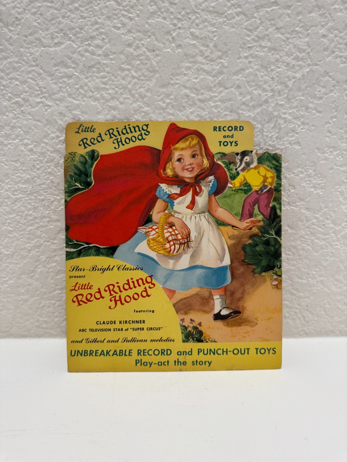 UNCUT Vtg 1949 Little Red Riding Hood Star-Bright Classics Record & Punch-Out