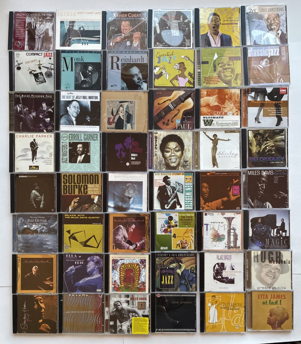 (48) JAZZ PREMIUM CD: ARMSTRONG CUGAT PETERSON PARKER HOLIDAY KRUPA WEBSTER A