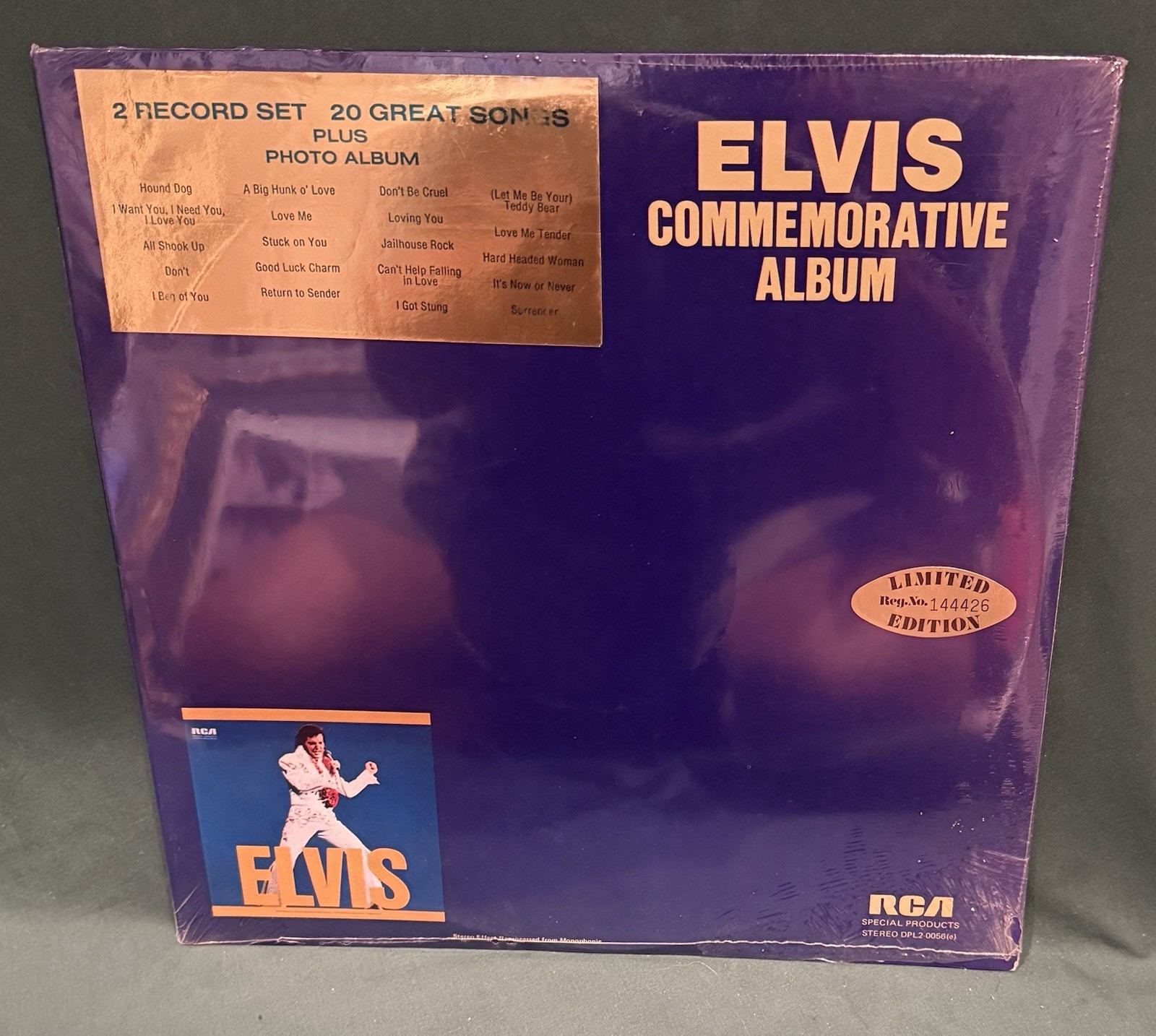 Elvis Presley RCA DPL2-0056 Commemorative Album 2 LP W/ Gold Hype SEALED MINT