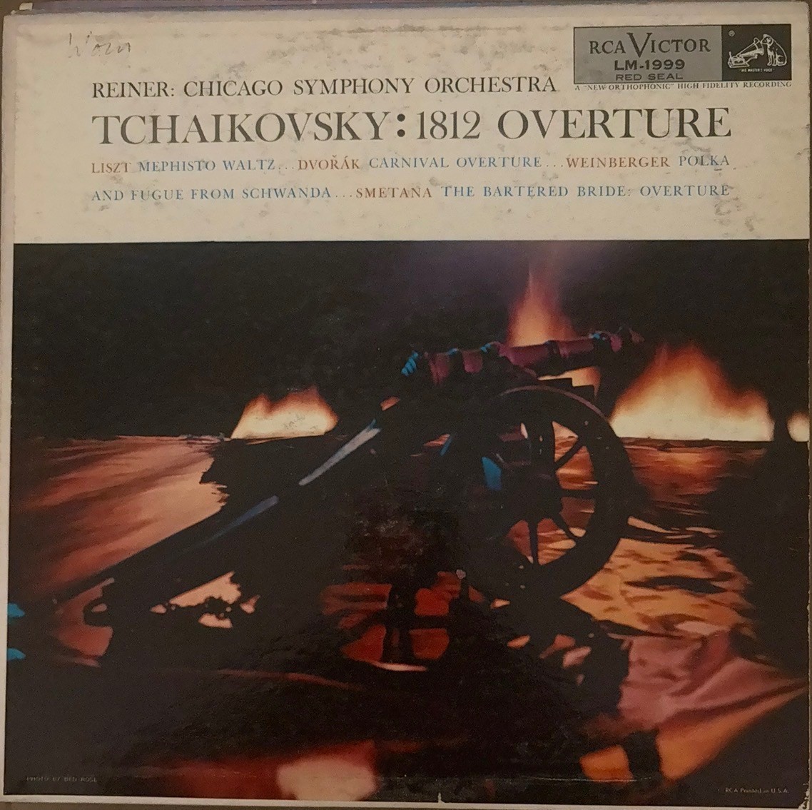 RCA Victor Tchaikovsky 1812 Overture Reiner/Chicago SO Vinyl LP LM-1999