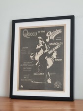 QUEEN Original framed promo ad poster. 1974.A3.Frame size 53cm x 43cm picture
