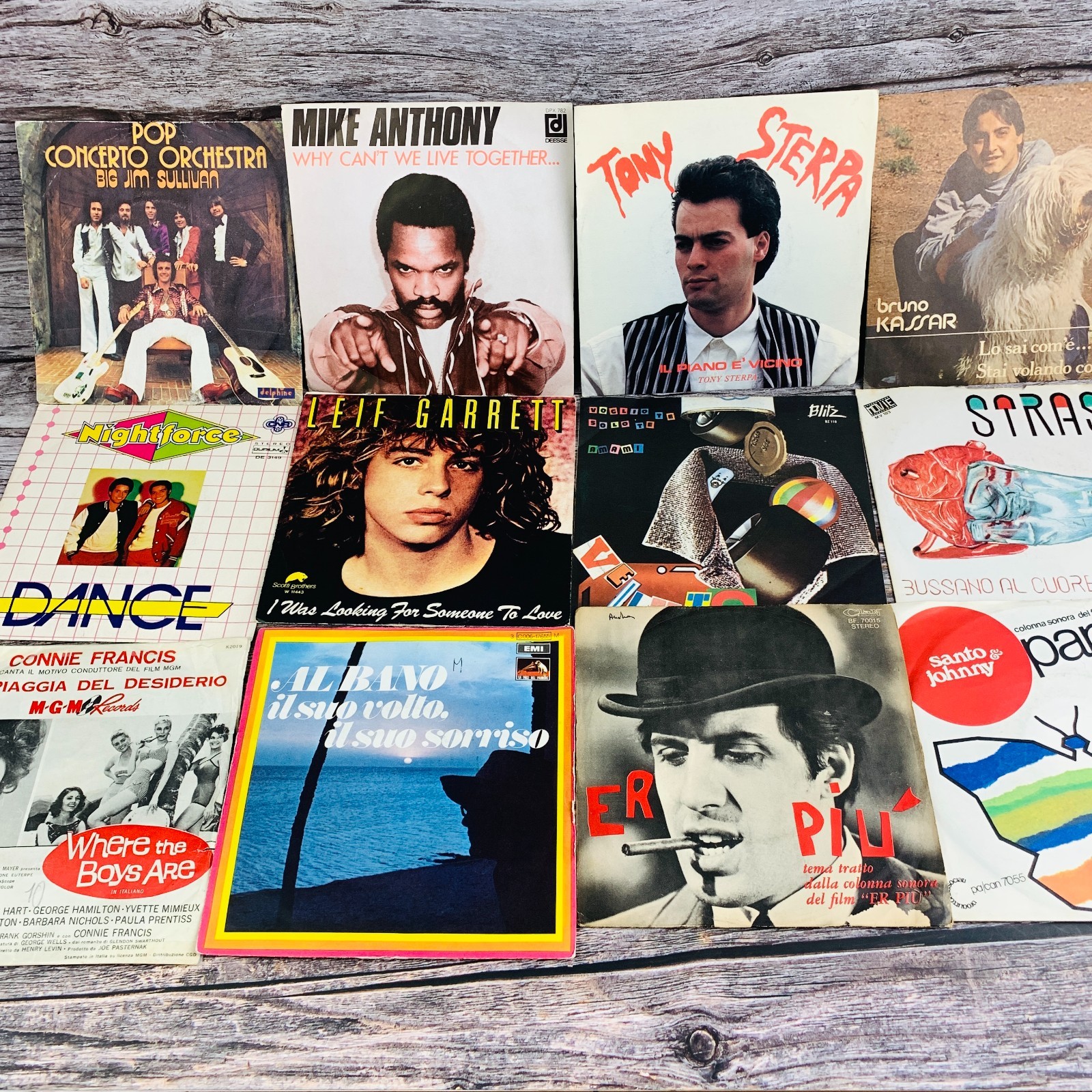 Lotto 12 Vinili 45 Giri Vintage Anni \'60 \'70 \'80 Musica Italiana Internazionale