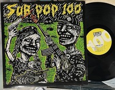 SUB POP 100 - ORIGINAL 1986 US COMPILATION LP vinyl sonic youth skinny puppy VG+ picture