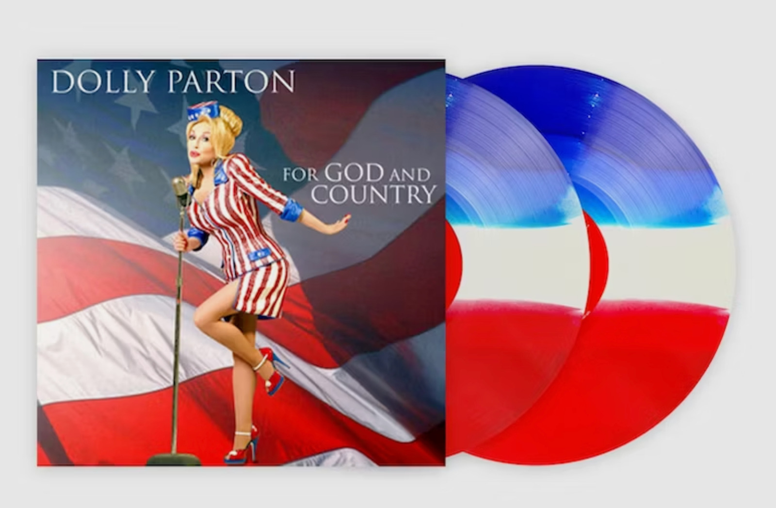 DOLLY PARTON FOR GOD AND COUNTRY VINYL NEW LIMITED 2000 RED WHITE BLUE LP ****