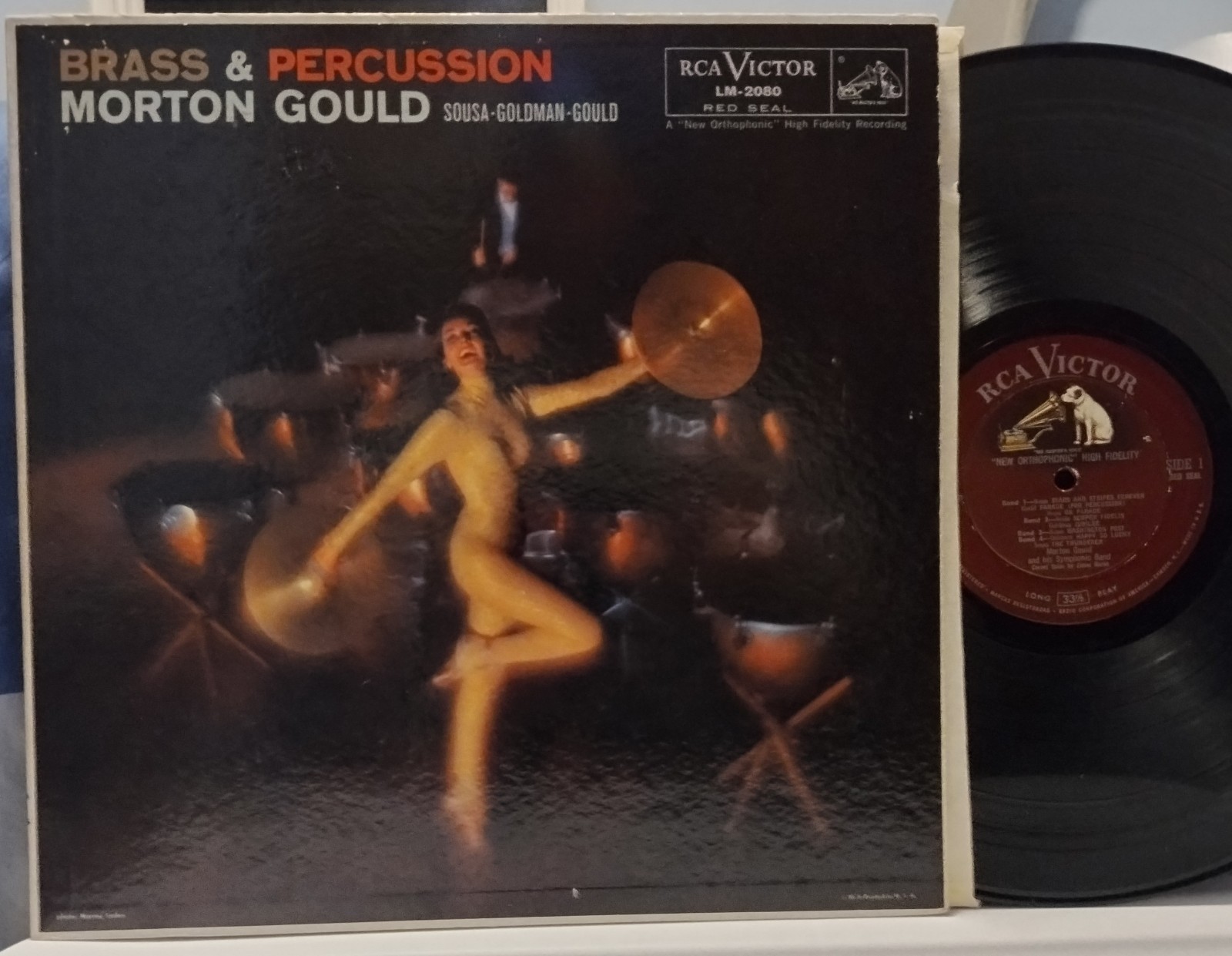 MORTON GOULD SYMPHONIC BAND Brass & Percussion 1957 DG RED SEAL LP Cheesecake