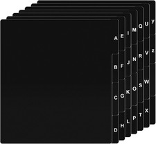 26 Pcs Record Dividers A-Z Alphabet Vinyl LP,Black,Horizontal picture