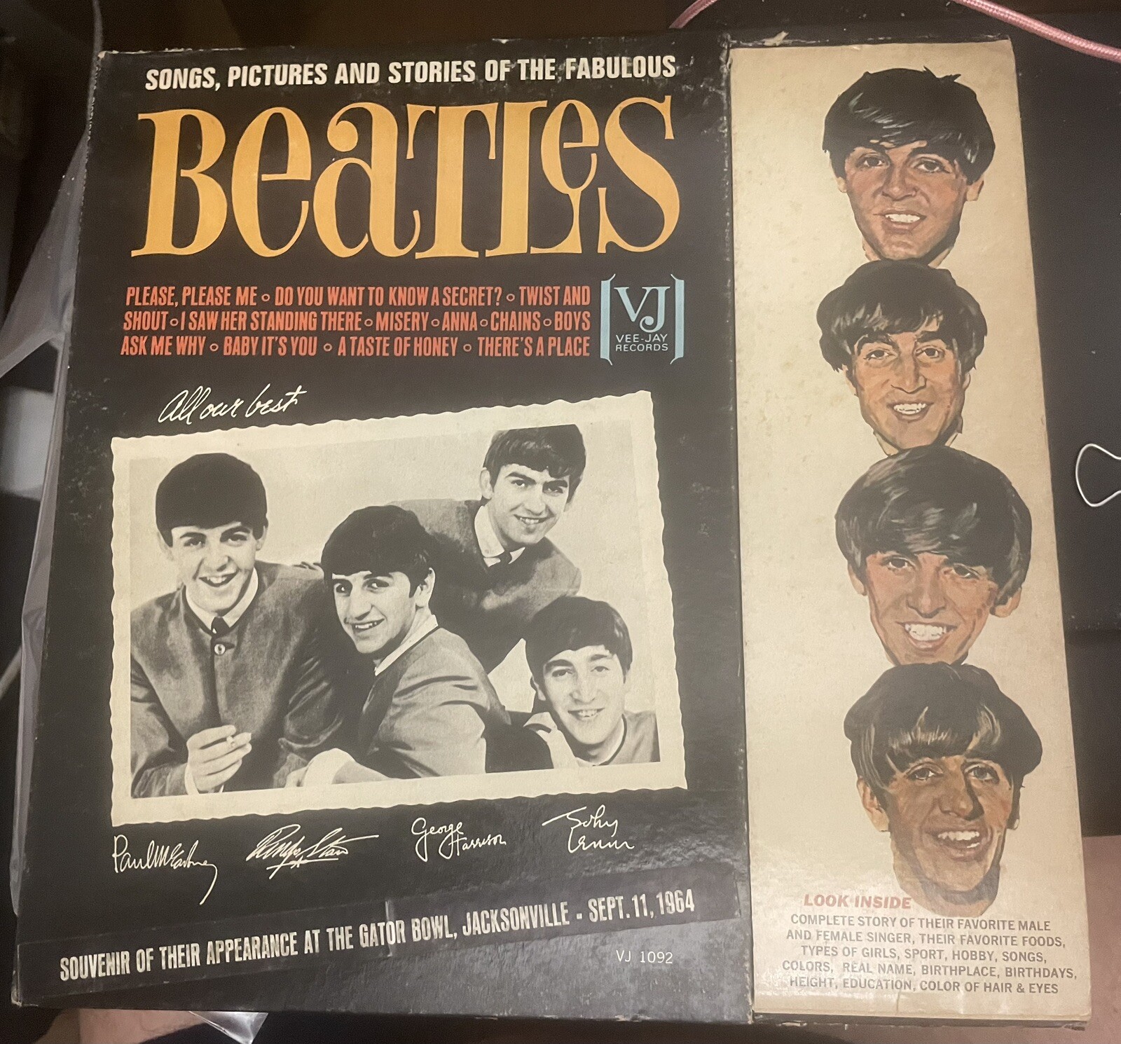 SONGS, PICTURES AND STORIES FABULOUS BEATLES Rarest VJ1092 Jacksonville 9/11/64