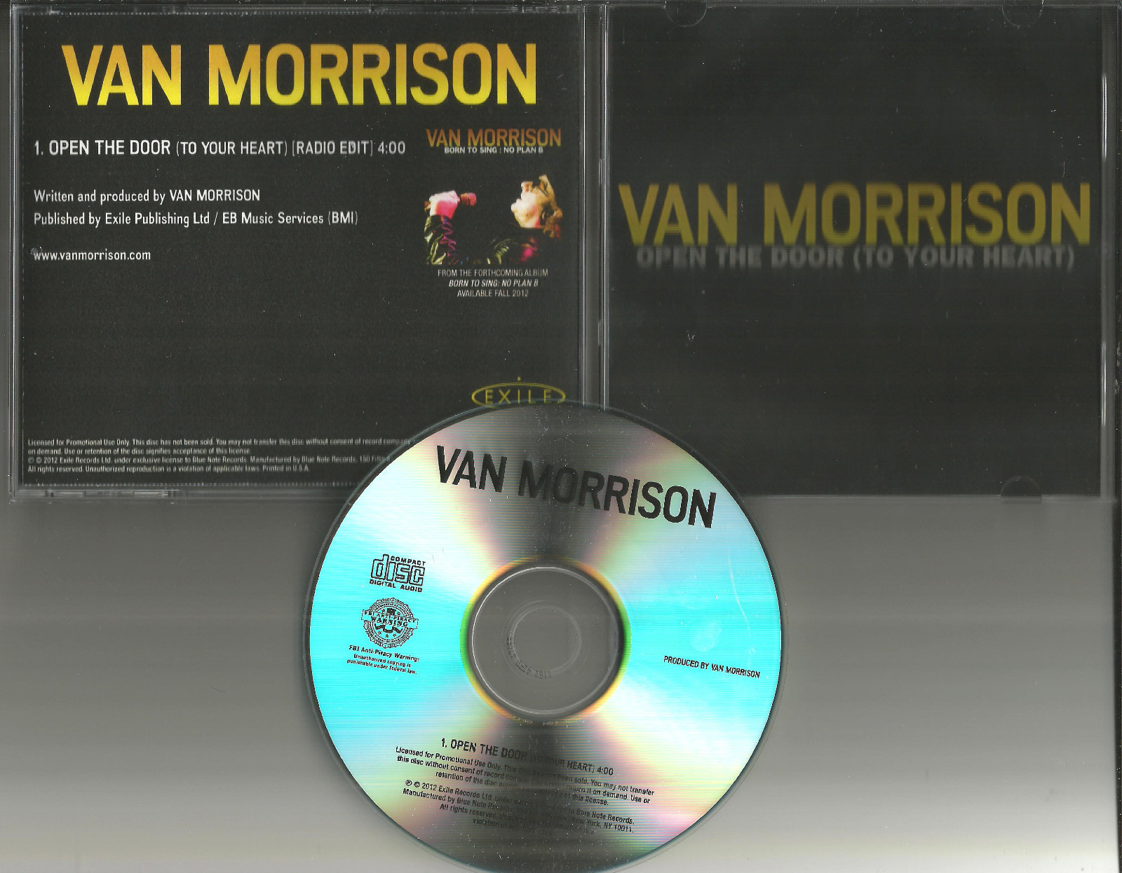 VAN MORRISON Open the Door RARE RADIO EDIT PROMO DJ CD Single w/ PRINTED LYRICS