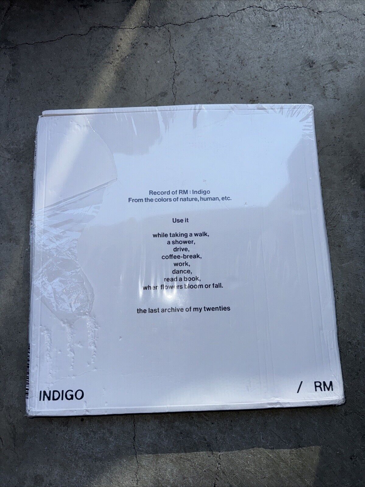 Record Of RM : Indigo Blue Splatter Vinyl Sealed K POP BTS Sealed - Box Damage