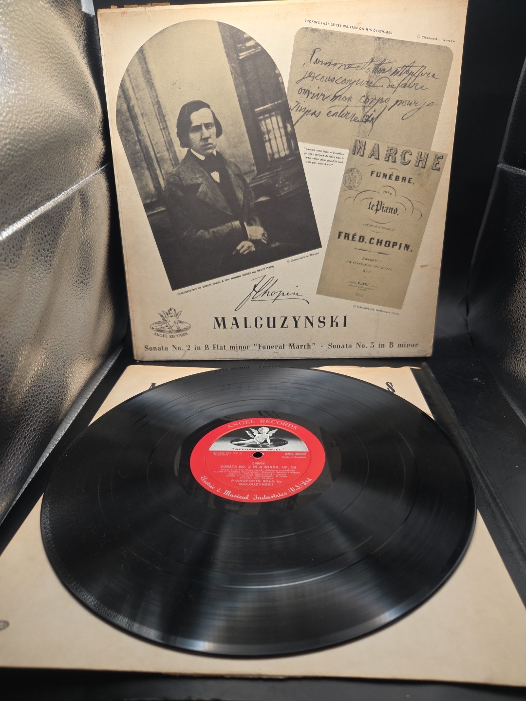 Wiltold Malcuzynski Chopin Two Piano Sonatas Angel 35032 UK Rare Vinyl LP