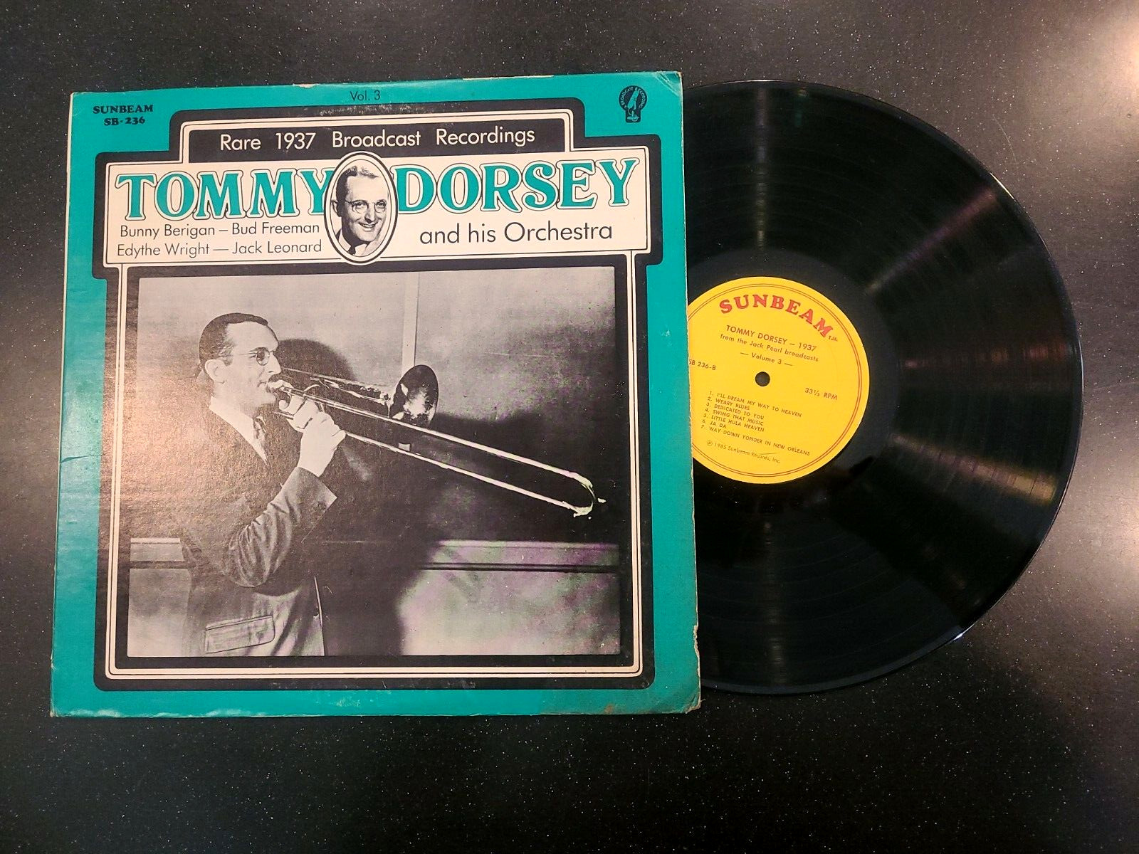  TOMMY DORSEY VOL. 3 RARE 1937  BROADCAST RECORDING VINYL RECORD