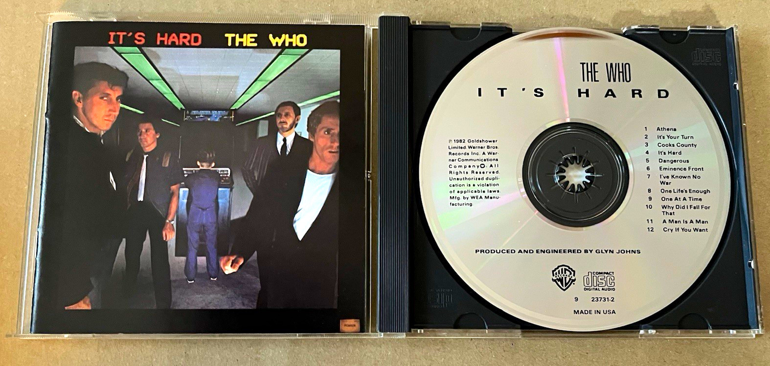 The Who It\'s Hard Warner Bros 23731-2 CD Early SRC USA press