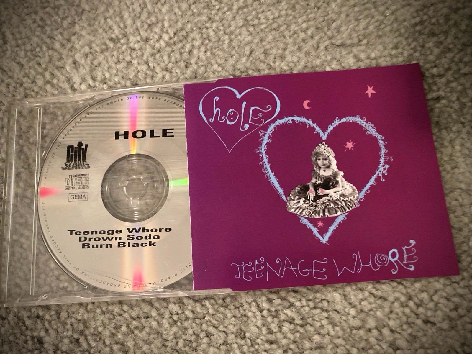 HOLE * Teenage Whore / Burn Black 1991 CD (Germany) Punk Grunge Courtney Love *M