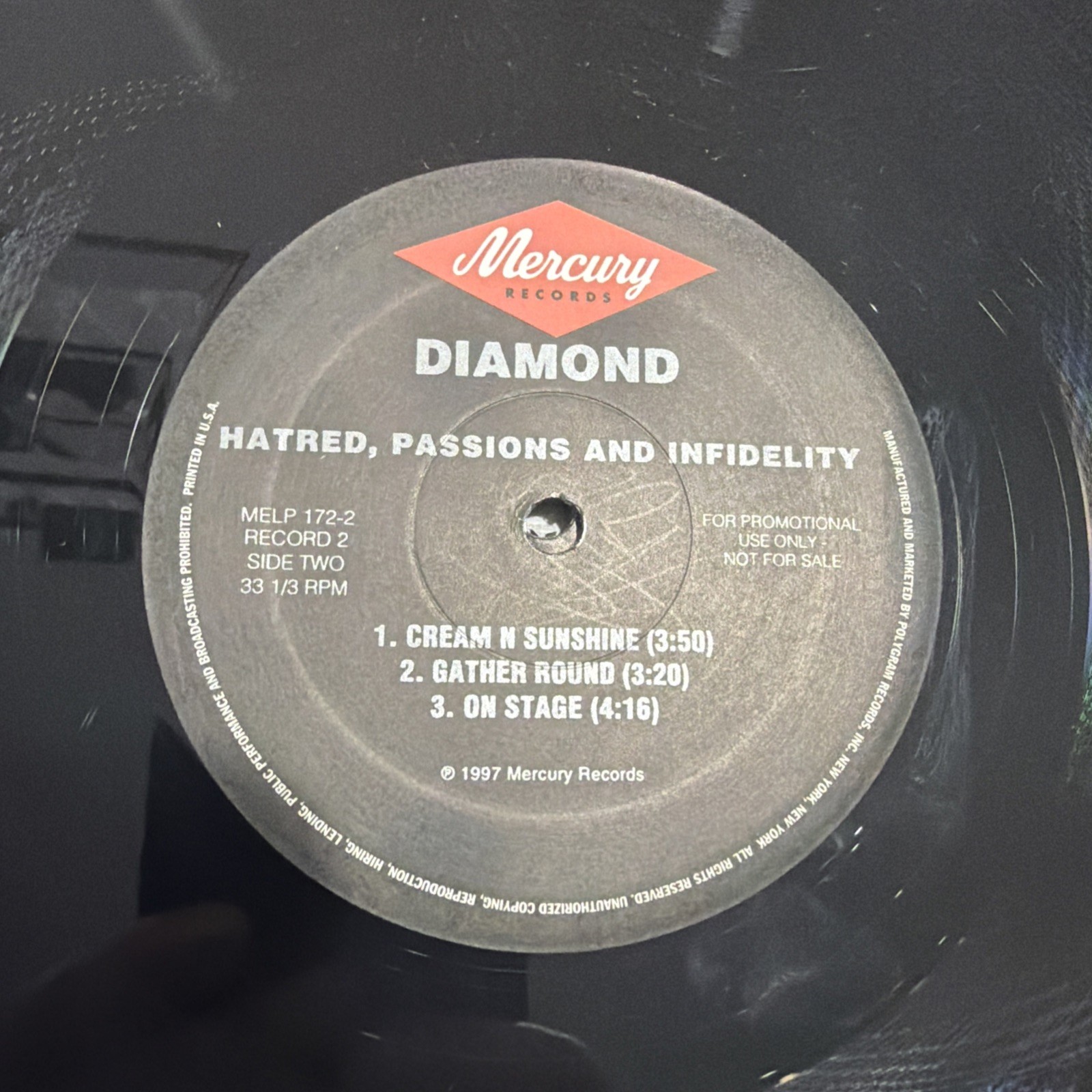 Diamond D - Hatred, Passions And Infidelity  1997 Mercury Hip Hop 2 LP Promo