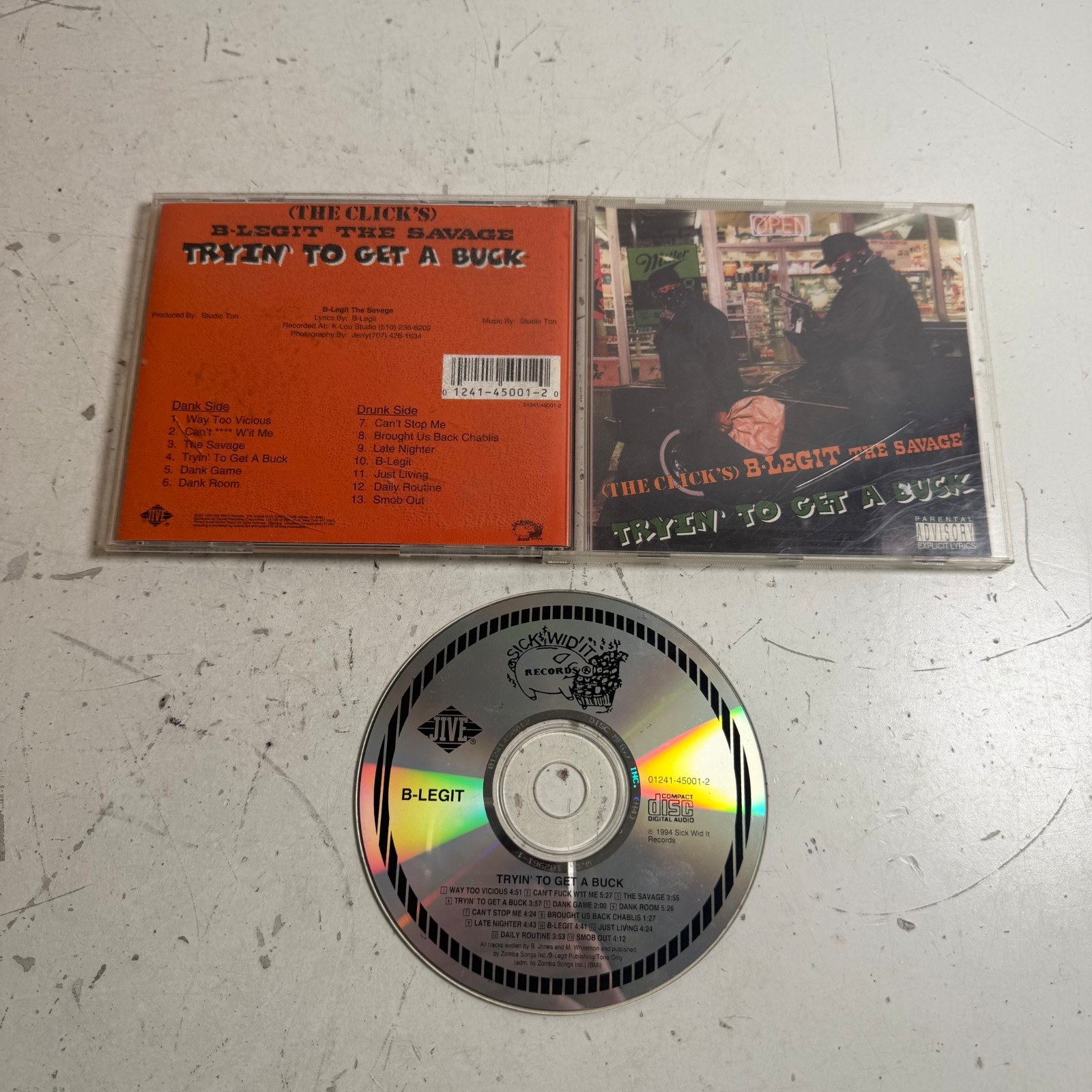 B-Legit - Tryin' To Get A Buck (CD) Sick Wid' It Records Hip Hop Music Album