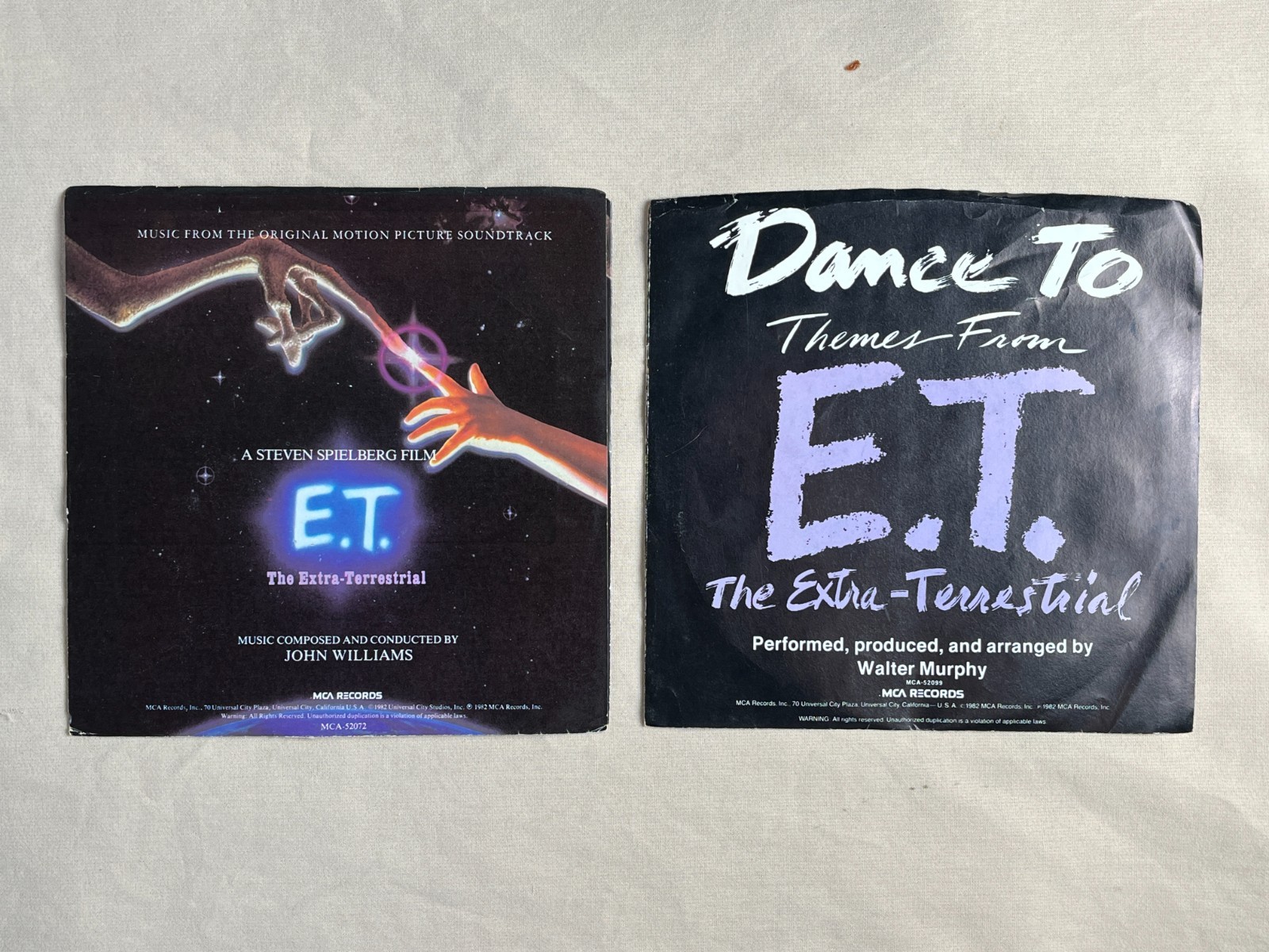 Vintage 1982 E.T. 45 RPM Vinyl Lot John Williams Walter Murphy MCA Records - VG+