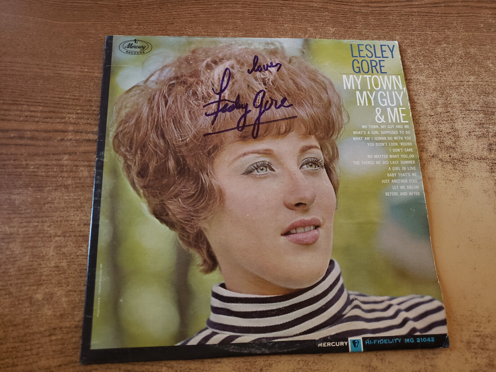 SIGNED 1960s EXCELLENT RARE Lesley Gore My Town My Guy & Me 21042 LP33