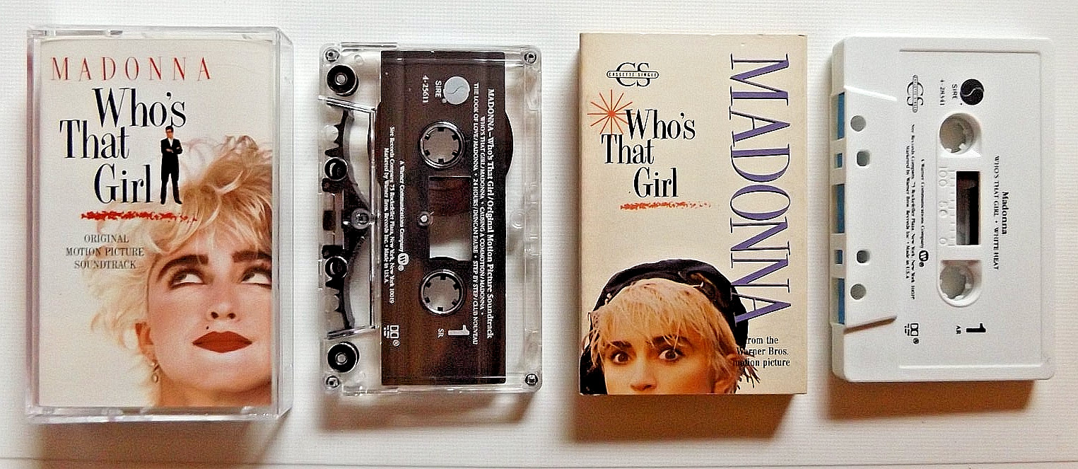 VINTAGE 1987 MADONNA WHO\'S THAT GIRL SOUNDTRACK & CASSETTE SINGLE LOT TESTED VG+