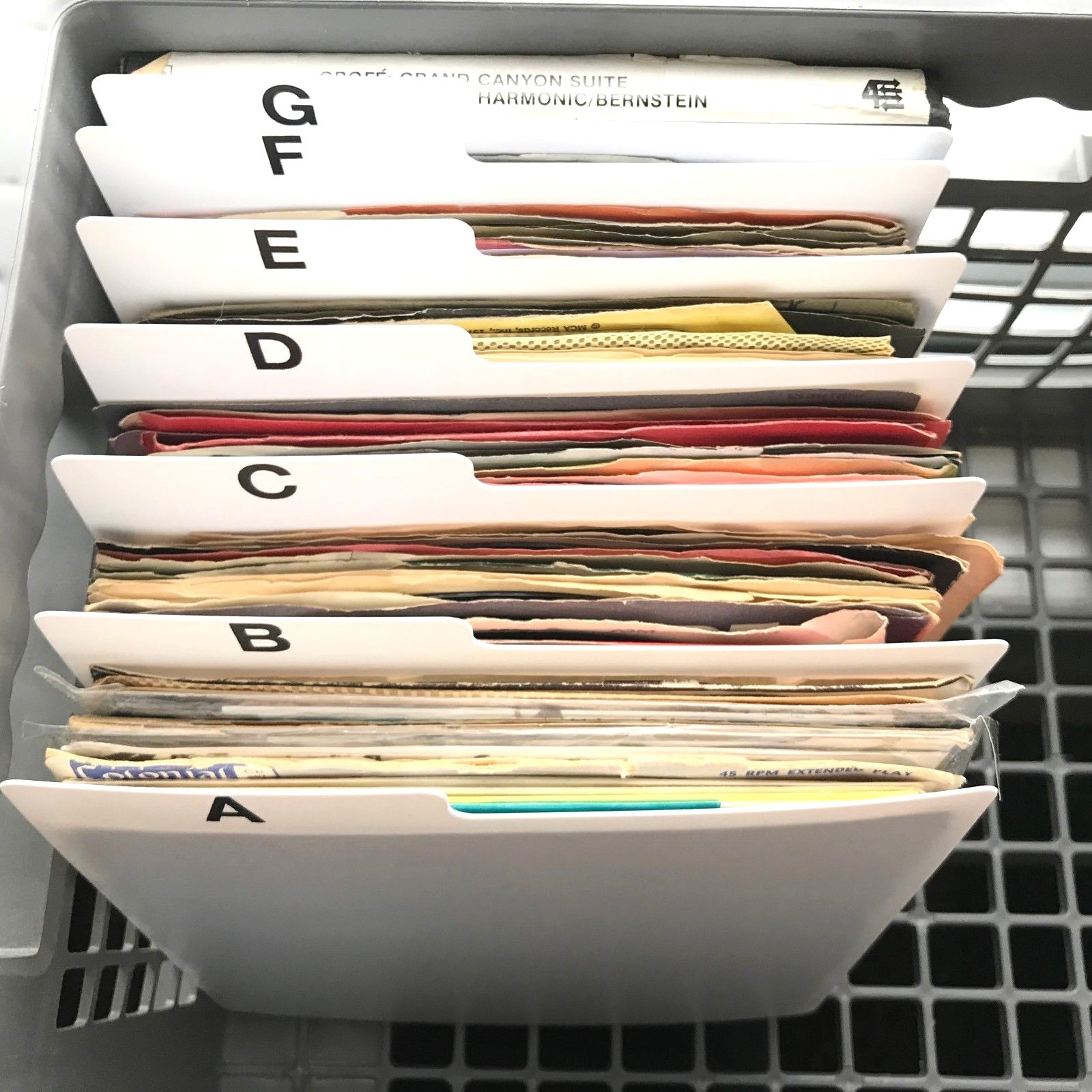 A-Z Horizontal 45 rpm Vinyl Record Dividers Index Organizers A to Z 7-inch 45s