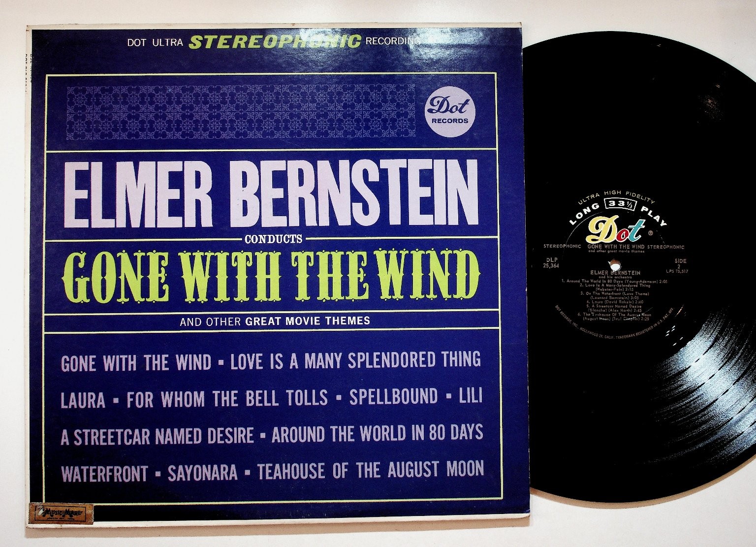 Elmer Bernstein - Gone With The Wind Record 33 RPM Dot Stereo