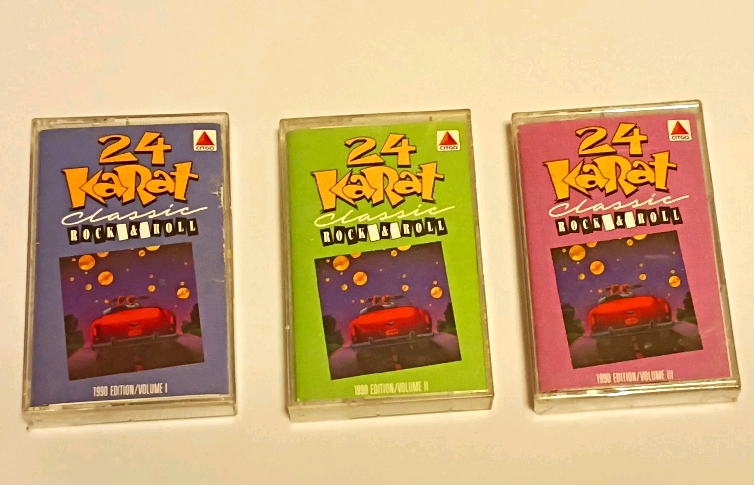 24 Karat volumes 1 2 3 Classic Rock Roll 1990 Cassette Tapes mixed vintage music