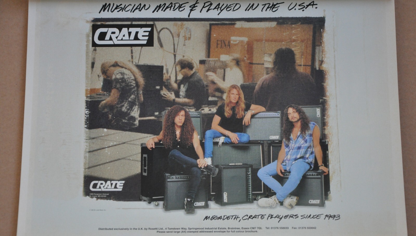 CRATE - Megadeth - Vintage Advert / Poster from a magazine