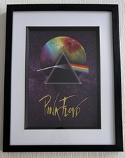 Framed Gold Foiled Pink Floyd Classic Rock Wall Art - Dark Side Of The Moon picture
