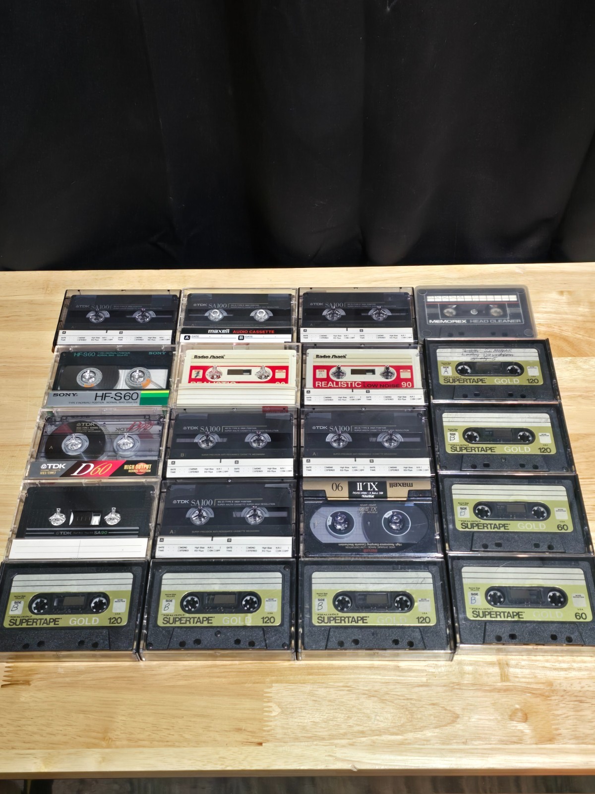 Lot of 20 Vintage Cassette Tapes with Cases – Mixed Brands & Lengths – Retro Aud