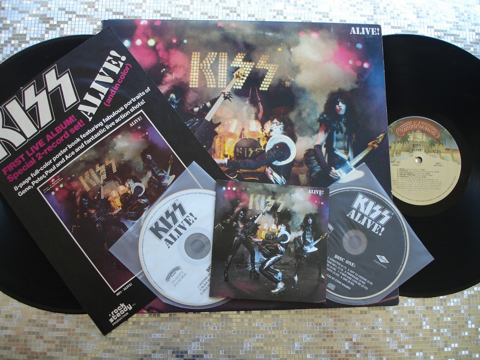 KISS ~ ALIVE ~ Vintage OG LP w/Magazine Ad &Bonus CD  Casablanca NBLP 7020 7.98