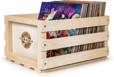 Crosley AC1004A-NA Record Storage Crate Holds up to 75 Albums, Natural picture