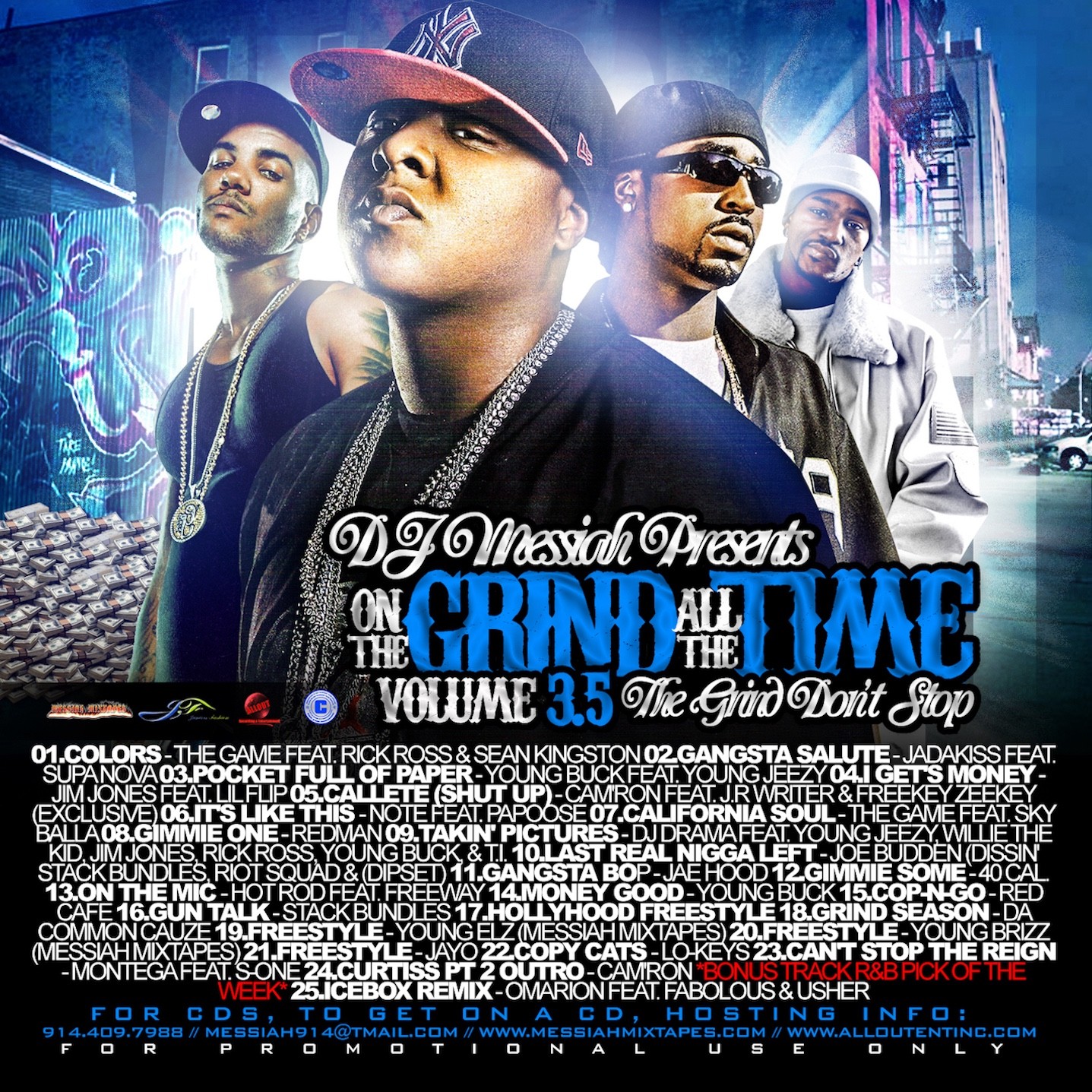 DJ MESSIAH - ON THE GRIND ALL THE TIME VOL. 3.5 - HIP HOP RAP MIXTAPE MIX CD