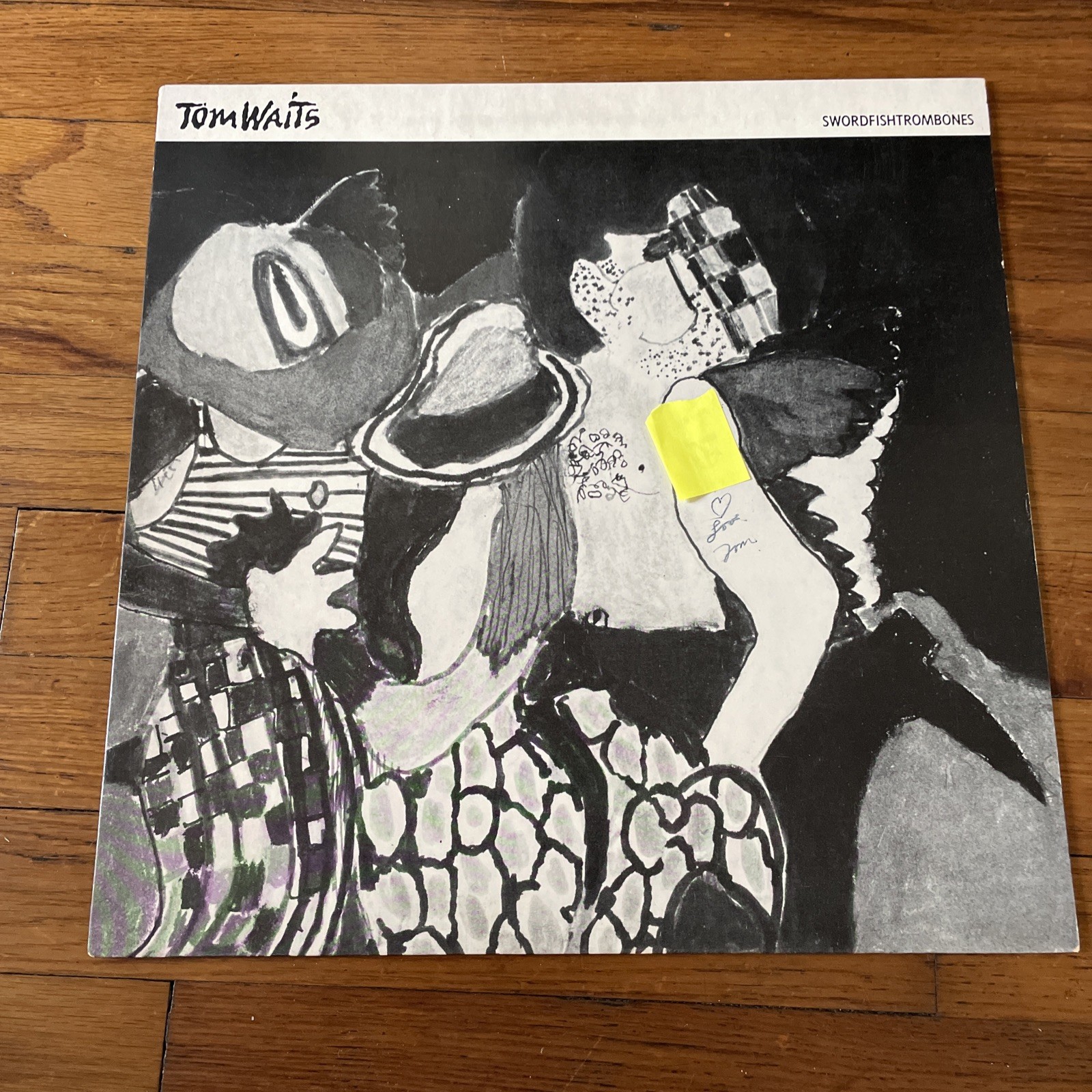 SCARCE-TOM WAITS-SIGNED-REJECTED ASYLUM\'SWORDFISHTROMBONES\' ALBUM JACKET ARTWORK